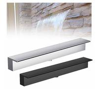 Genérico Kit de vertedero para Cascada con tubería corrugada para Exteriores, Caja de vertedero para Cascada de Estanque de Acero Inoxidable 304, Color Negro, Plataforma de Flujo de 50 cm (19,7 pulga