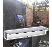 Genérico Kit de vertedero para Cascada con tubería corrugada para Exteriores, Cuenco de Acero Inoxidable para estanques de koi, vertedero Resistente a la corrosión para jardín/Patio Trasero, fácil in