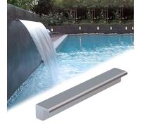 Genérico Kit de vertedero para Cascada con tubería corrugada para Exteriores, Montaje Empotrado en Acero Inoxidable. Vertedero para Cascada para estanques y Fuentes - Du