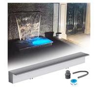 Genérico Kit de vertedero para Cascada con tubería corrugada para Exteriores, vertedero de Pared de Acero Inoxidable Personalizado para jardín, Patio y Estanque - Boquilla de Cascada Moderna para ext