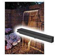 Genérico Kit de vertedero para Cascada con tubería corrugada para Exteriores, vertedero Grande de Acero Inoxidable de 45 cm con Hoja para estanques y Fuentes de jardín, Elegante Elemento acuático par