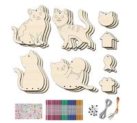 Genérico Kit De Viento Para Pintar: Juego De 12 Campanillas De Madera, Para Colorear, Paquete De Decoración Colgante | De Arte Creativo, Herramienta De Aprendizaje DIY, Para Proyectos De Primav