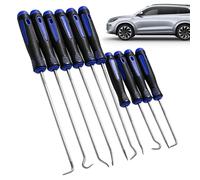 Genérico Kit Di Attrezzi A Sonda E Gancio Di Precisione - Cacciavite A Gancio Per Guarnizioni Olio | Set Di 10 Pezzi Estrattore Di Auto | Lega + Manico, Tipo Corto 16,5cm E Lungo 24cm, Per Riparaz