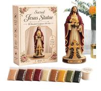 Genérico Kit DIY 3D Abalorios Virgen María Y Jesús, Decoración De Mesa Religiosa, Fácil, Resistente, No Destiñe, Para Cumpleaños, Día De La Madre, En Tocador,Relajante