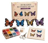 Genérico Kit DIY De Animales Con Cuentas - 4 Piezas 3D Divertidas y Instrucciones Incluidas | Kit De Arte De Cuentas Hecho A Mano,Para Vitrina, Mesita, Estantería, Principiantes Y Profesionales