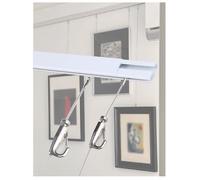 Genérico Kit for Colgar Cuadros, riel Oculto con Tapa, Programa Resistente for galerías, museos y decoración del hogar con rieles de Alambre de 1 (39"), 2 Cables, 2 Ganchos(250cm/98.43in)