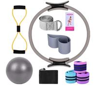 Generico Kit Home Pilates, Juego de Yoga para Mujeres - Kit de Anillo de Pilates, Equipo Doméstico, Cinturón Elástico, Accesorios de Entrenamiento Multifuncional para Mujeres Adultos, Gimnasio