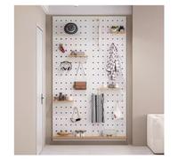 Genérico Kit Organizador de Tablero Perforado Laminado de Madera Maciza - Expositor de Pared para Cocina y Oficina, Paneles de Control y Accesorios, Blanco, 40 x 120 cm - Solución de Almacenamiento v