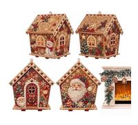 Genérico Kit Para Con Perlas Navideños Madera Casas Con Muñecos Nieve