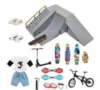 Genérico Kit para Finger Skateboard | Juego de rampas para diapasón con Juguetes para Dedos | Bicicletas Patines Scooter Modelo de Parque de Patinaje múltiple para Entrenamiento de patineta con Dedos