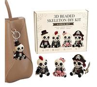 Genérico Kit Para Hacer Abalorios - Materiales de manualidades para calaveras,Set Cuentas Colección Esqueletos 3D | Para Decoración Escritorio Recuerdos Halloween Niñas Mujeres