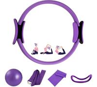 Genérico Kit Pilates,Juego de 5 Piezas,aro Pilates Mujer,Pelota Pequeña de Pilates,Aro de Pilates,Kit de Pilates para Ejercicio en Casa,Cintas Elásticas musculación