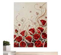 Genérico Kit Pittura Con Perle 3D Fiori - Fai Da Te 30x40cm Con, Decorazione Parete Rilievo Per Salotto Camera | Hobby Creativo Adulti, Kit Pittura Con Perle 3D Fiori