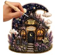 Genérico Kit Punch Needle Set Artesanal Casita En Tela 3D