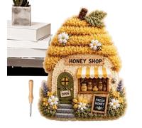 Genérico Kit Punch Needle Set Artesanal Casita En Tela 3D