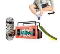 Genérico Kit Skate Dedos - 15x10,8x7,8cm Set Rampa | Mini Skate Park Accesorios - Juguete Resistente Mejora Coordinación Interior Exterior Niños Entrenamiento Trucos Diversión