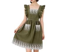 Generico Kitchen Aprons - Adjustable Lace Ruffle With Pockets | Womens Dresses Gardening Apron For Women, Cooking Baking Cleaning Work Painting Home Kitchen Restaurant