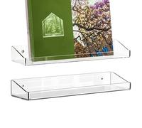 Genérico Kitchen Floating Shelves - Clear Acrylic Organizer Display Rack, Wall Mounted Storage Shelf with Sturdy Design, Multi Use Floating Shelf for Room, Office, or Kitchen, Ideal for Makeup