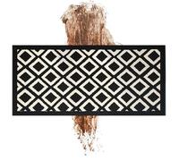 Genérico Kitchen Floor Mat - Non-Slip Absorbent Fabric Strip, Black & White | Kitchen Runner Rug | 45x70cm To 45x180cm Parker Style, Machine Washable Oil-Absorbing Woven Carpet For Home Laundry Room