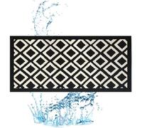 Genérico Kitchen Floor Mat - Non-Slip Absorbent Fabric Strip, Black & White | Kitchen Runner Rug | 45x70cm To 45x180cm Parker Style, Machine Washable Oil-Absorbing Woven Carpet For Home Laundry Room