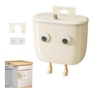 Genérico Kitchen Garbage Can - 10.43x6.1 Inches Compact Waste Basket for Odor Control, Space Saving with Fun Decorative Design, Garbage Bin for Under Sink Rv Bedroom Office, White, Easy Clean Use