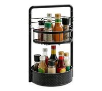 Genérico Kitchen Paper Towel Holder, Multi-Function SpiceRack for Counter with Solid Base, Durable Heavy Duty Metal with Smooth Rotation, Cupboard Apartment Pantry Organization Black Tiered
