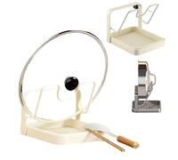 Genérico Kitchen Pot Lid Storage Rack, U-Shaped Slots Countertop Rack Holder, Multifunctional Kitchen Organizer With Removable Drain Tray, For Various Lids & Utensils (Beige,Single-layer)