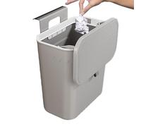Genérico Kitchen Rubbish Can - Hangable Trash Bin | Large-diameter Garbage Container With Lid, Hangable And No-drill Installation, Ideal For Kitchen Waste, Home Organization, Easy Cleaning