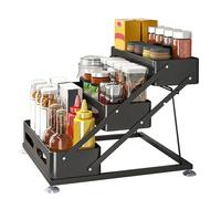 Genérico Kitchen Seasoning Rack - Condiment Organizer | Seasoning Organizer For Gabinete | Adjustable Gabinete Seasoning Rack, Household Storage Supplies For Oil, Salt, Seasoning