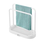 Genérico Kitchen Sink Dishcloth Holder, Space-Saving Rag Organizer Tray, Sink Rack Stand with Drainage Base for Dish Cloth, Sponge Soap Durable Compact Holder for Efficient Kitchen Organization