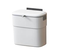 Genérico Kitchen Trash Can - 10.24 Inch Hangable Waste Bin with Lid for Space Saving, Odor Control with Compact Function, Basket Container for Home Bedroom Bathroom Countertop Rv, Abs White