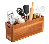 Genérico Kitchen Utensil Holder | Wooden Silverware Holder - Efficient Spoon Spatula Organizer, Kitchen Storage & Organisation For Home Apartment RV Party Christmas Country Farmhouse Table Cabinet
