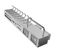 Genérico Kitchen Utensils Holder, Stainless Steel Rail, Adjustable Dangling Hooks, Provides Strong Grip, Adhesive Hook Rack, for Use in the Kitchen, Bathroom, Living Room