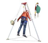 Genérico Kits anticaídas, Kit de trípode para Espacios confinados de 1200 LB, 1800 LB y 2600 LB, Sistema de trípode de Rescate de Emergencia de aleación de Aluminio, Equipo de elevación, Herramientas