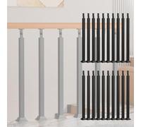 Genérico Kits de barandillas para Interiores de 40 Pulgadas, Paquete de 20 Postes de balaustre Cuadrados de Hierro Negro, husillos Ajustables a 270° para modificaciones de terrazas, Balcones y escale