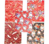 Genérico Kits de Manualidades para Patchwork 5 Piezas de Tela Cuadrada de Algodón 100% Puro Estampado Japonés Flores Pequeñas Tamaño 20X25 CM Adecuado para Coser Acolchar y Proyectos