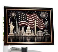 Genérico Kits Pintura Perlas Hazlo Tú Mismo - Decoración Cuentas Tema Bandera Patriótica 250º | Kits Pintura Perlas | Para Hogar Apartamento Oficina 4 De Julio Manualidades Familiares Principiantes