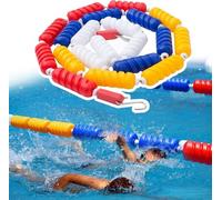 Genérico Kits Profesionales de Cuerdas flotantes divisorias de Seguridad para Piscinas, Boyas antiolas para Piscinas públicas y Playas, Cuerda de Nailon Resistente (6 m/19,7 pies, 4,3 Pulgadas PAR)