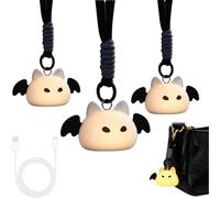 Genérico Kitten Bag Lamp,Cute Bat Silicone Night Light Pendant,Hangable Small Bat Lamp for Handbags,USB Rechargeable LED Purse Light with Hanging Strap for Bedroom, Corridor, Camping, Decoration