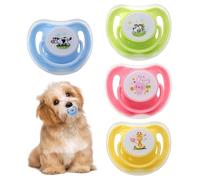 Genérico Kitten Pacifier - 4 Pieces Butterfly-Shaped Silicone Puppy Pacifier | Dust Cover Included, Soothing Calming Toy Ideal for Pet Animals, Naptime Chewing and Teething, 5.8x5x3.6cm