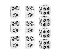 Genérico Kitten Paw Game Dice - 6 Sided Cartoon Board Game Set, 10 Piece Multi-Colour Collection, 16mm Standard Cube + Smooth Rounded Edges, High Grade Polished Resin - For Family Games Night