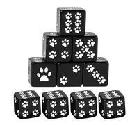 Genérico Kitten Paw Game Dice - 6 Sided Cartoon Board Game Set, 10 Piece Multi-Colour Collection, 16mm Standard Cube + Smooth Rounded Edges, High Grade Polished Resin - For Family Games Night