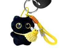 Genérico Kitten Plush Pendant - Adorable Keyring, 10cm Midnight Cat Token for Home Car, Fluff y Charm with Easy Clip, Party Supply, Pet Inspired Ornament for Girls Boys and Daily Use