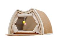 Genérico Kitten Scratcher Tent - Wooden Cat House for Bedroom Living Room | Sisal Board Bed, Size A 50x40x40cm B 50x40x32cm, Indoor Winter Pet Room Floor Accessory, Play Sleep Shelter for Cats