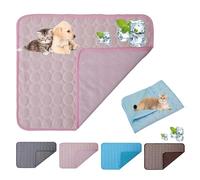Genérico Kittra Cooling Mat for Cats, Cool and Healthy Cooling Bed for Cats, 3 Layer System Instant Cool Non Slip Kittra Pad Protect Your Pet from Silent Heat Danger (Pink, Medium)
