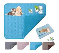 Genérico Kittra Cooling Mat for Cats, Cool and Healthy Cooling Bed for Cats, 3 Layer System Instant Cool Non Slip Kittra Pad Protect Your Pet from Silent Heat Danger (Blue, Medium)