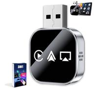 Genérico Kivont 3 in 1 Adapter, Kivont 3-in-1 Car Adapter (2026 Model), with 2.4/5GHz WiFi and Bluetooth 5.0, Plug and Play for iPhone and Android (Silver,for Android)