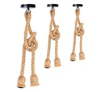 Genérico kkhome Lámpara Colgante de Techo con Cuerda, Doble Cabezal, Pack 3 | Estilo Rústico Industrial