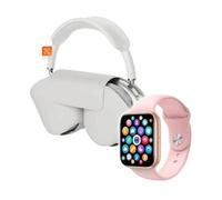 Genérico Klack Pack Reloj Smartwatch con Cascos Auriculares Bluetooth. Blanco para Entrenamientos bajo la Lluvia. Menu Completo-Multitud de Funciones. Buenisima Calidad De Sonido.