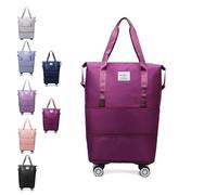 Genérico Klarson Expandable Bag with Wheels, Collapsible Luggage with Wheels,Expandable Rolling Duffel Bag (Purple)